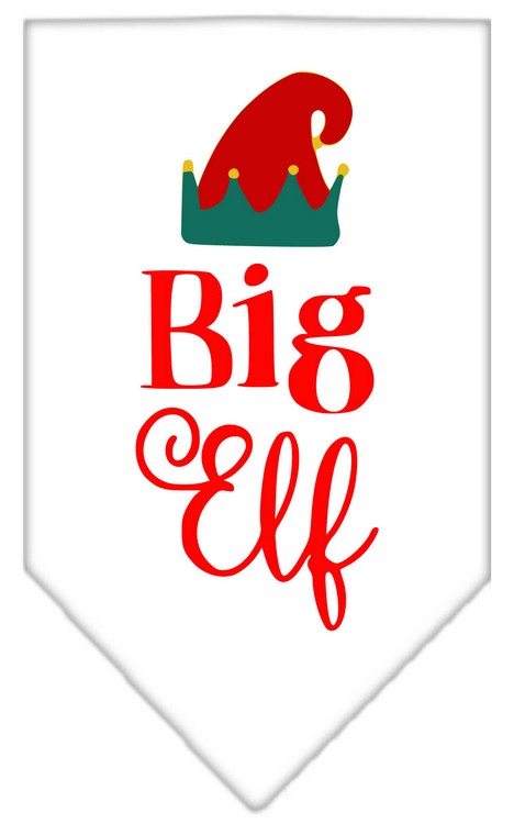 Big Elf Screen Print Bandana White Large